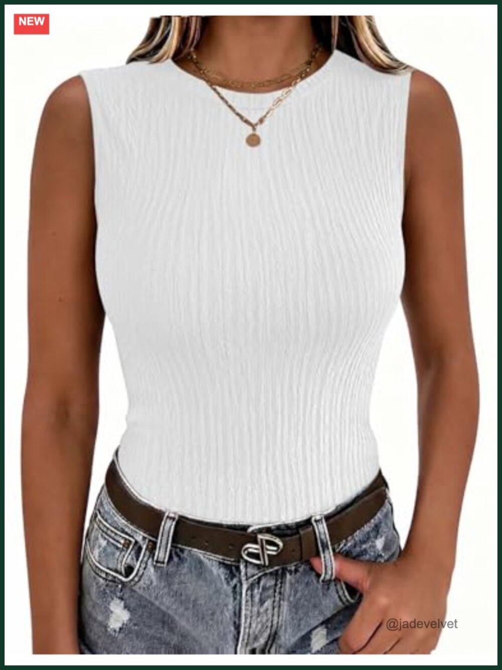 Women's High Neck Ribbed Knit Tank Top Slim Fit Sleeveless Casual Basic Top